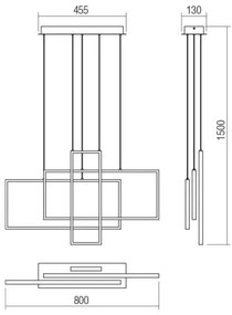Lustră LED pe cablu dimabilă PLANA LED/60W/230V neagră Redo 01-2315