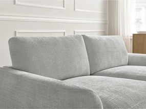 Colțar gri deschis cu tapițerie din chenille (cu colț pe partea dreaptă/cu șezlong) Leonore – Bobochic Paris