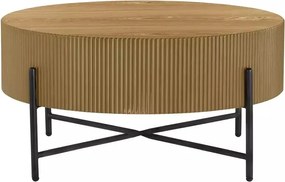 Măsuță de cafea Tuca stejar / negru mat ø80/h40 cm