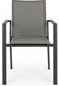 Scaun metalic, cu brate, antracit, Konnor, Bizzotto