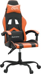 vidaXL Scaun de jocuri, negru și oranj, piele ecologică
