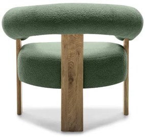 Fotoliu design verde închis KOKEI, stejar
