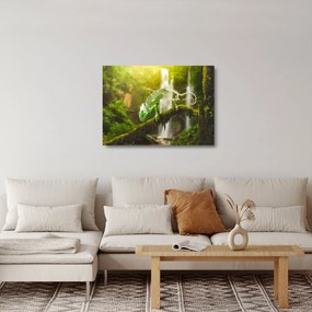 Tablou pe sticlă cu șopârlă (70x50 cm)