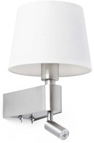 Aplica de perete moderna alba cu reader LED, ROOM 29976