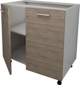Corp Baza Lecce, 2 Usi, Stejar Sonoma Inchis/Alb, 80 x 50 x 80 cm
