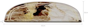 Covorașe pentru scări maro-crem 16 buc. 20x65 cm Golden Marble – Vitaus