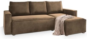 Canapea extensibila de colt CAVELO, maro deschis, reversibila