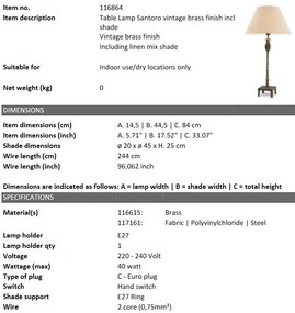 Veioza, Lampa de masa design LUX Santoro