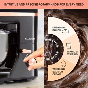 Klarstein Bella Elegance, robot de bucătărie, 1800W, 1,7 HP, 6 nivele, 5 litri, negru