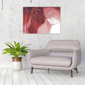 Tablou pe sticlă - Floare abstractă roșie N⁰1 (70x50 cm)