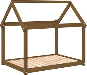 vidaXL Pat pentru câini, maro miere, 111x80x100 cm, lemn masiv de pin