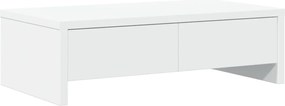 vidaXL Suport monitor cu sertare, alb, 50x27x15 cm, lemn prelucrat