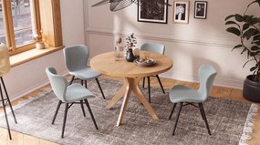MAZZONI EXPORT ALTEA Gri (țesătură Rio 180) / picioare negre – SCAUN MODERN PENTRU LIVING / SUFRAGERIE / BUCĂTĂRIE / BIROU