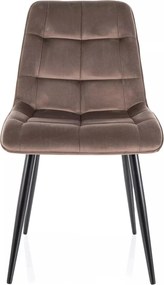 Scaun CHIC, cappuccino - Bluvel 38, stofa catifelata/metal, 50x58x88 c