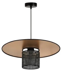 Lustră pe cablu TOKYO Duolla RATTAN 1xE27/15W/230V d. 50 cm auriu/negru