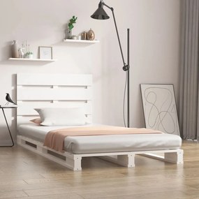 3120123 vidaXL Cadru de pat, alb, 100x200 cm, lemn masiv de pin