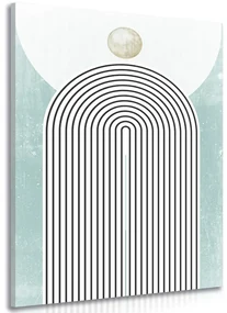 Tablou curcubeu modern albastru Mid-Century
