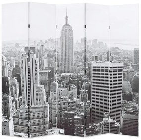 Paravan camera pliabil, 200x170 cm, New York pe zi, alb negru 200 x 170 cm, 1