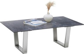 Masuta cafea THUNDER, gri/crom, ceramica/sticla/metal, 120x70x42 cm