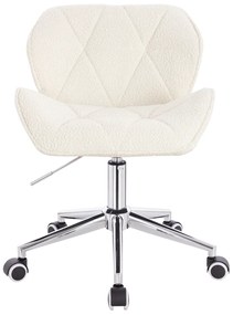 HR111K Scaun Crem Boucle cu Bază Cromata