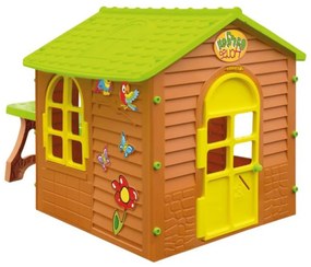 Casuta Copii cu Masuta exterioara NOVOKIDS™ Picnic House , Pentru casa si gradina, 180x120x121 cm, Ferestre si usa mobile, Plastic aditivat rezistent