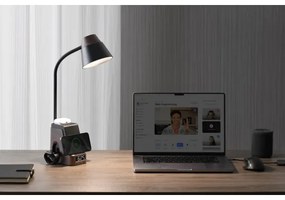 Immax 08999L - Lampă de birou LED+CCT cu dimmer, cu încărcare wireless QI, IDEAL LED/8W/230V, maro