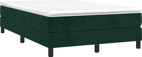 vidaXL Pat box spring cu saltea, verde închis, 120x190 cm, catifea