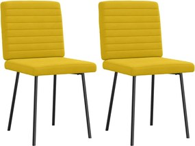 vidaXL Scaune de bucătărie, 2 buc., galben, catifea