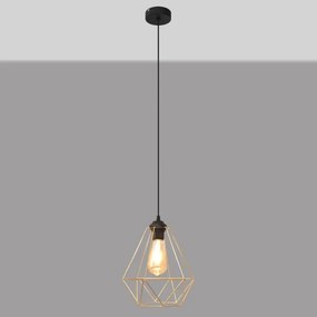 Lustră pe cablu KARO 1xE27/15W/230V auriu/negru
