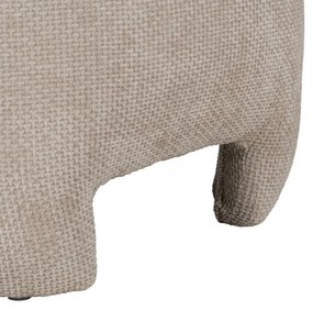 Taburet bej cu tapițerie din chenille – Ixia
