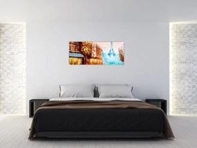 Tablou - Vremea ploioasă și Turnul Eiffel (120x50 cm)