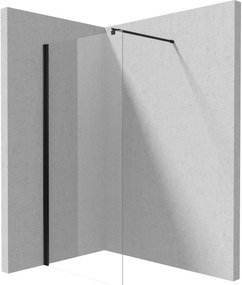 Deante Kerria Plus perete cabină de duș walk-in 100 cm negru mat/sticla transparentă KTS_N30P