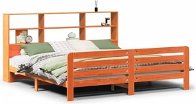 vidaXL Cadru de pat fără saltea, maro ceruit 200x200 cm lemn masiv pin