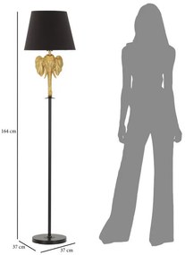 Lampadar auriu/negru din metal, Soclu E27 Max 40W, ∅ 37 cm, Elephant Mauro Ferretti