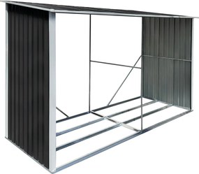 Magazie pentru lemn, antracit/alb, 302x121,5x191 cm, DARYL TIP 3