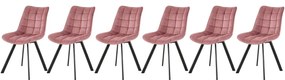 Set 6 scaune K332 velvet roz