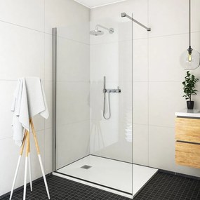Paravan de dus tip Walk-in Roth Ecwalk 90x207.5 cm profil crom
