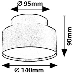 Mini Plafoniera LED cu lumina ambientala in sus Ovidia negru D-14cm
