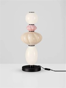 Veioza LED decorativa ceramica Alb, Roz, Bej, ONETA