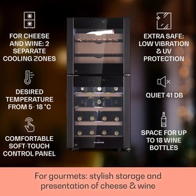 El Dorado 89, frigider pentru vin și brânză, 2 zone, ecran tactil, 89L, LED