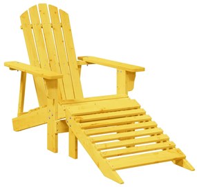 4007241 vidaXL Scaun Adirondack cu taburet, galben, lemn masiv de brad