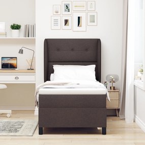 vidaXL Saltea Box Spring, 100x200 cm, maro închis, cu țesătură