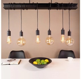 Lustră pe cablu Eglo 43712 TOWNSHEND 6xE27/60W/230V negru