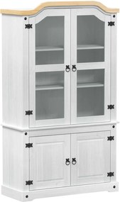 vidaXL Dulap de Expunere Alb 103.5 x 42 x 180 cm Lemn de pin masiv