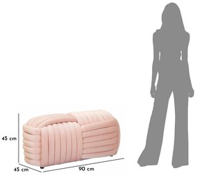 Bancă roz-deschis cu tapițerie din catifea Softy – Mauro Ferretti