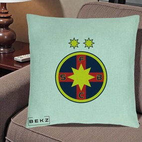 Perna Personalizata FCSB Fotbal Club Steaua Bucuresti, 40x40 cm, Verde Menta, Husa Detasabila, Perna Inclusa, BEKZ®