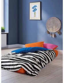 Lenjerie de pat alb-negru din bumbac ranforcé pentru pat dublu, extinsă cu cearceaf inclus, cu 4 piese 200x220 cm Dusk – Mijolnir