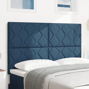 vidaXL Tăblie Albastră cu Design în Blocuri de Diamant 140 cm din Fabric