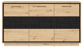 Dulap Pont KOM3D (Stejar artisan + Negru mat). 1063041