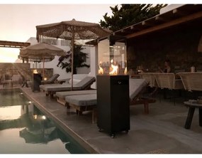 Șemineu de exterior pe gaz Planika Faro GAS 142x36 cm 8kW negru + capac de protecție